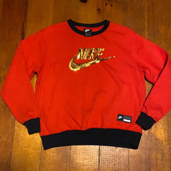 Red and gold nike sweater Clearance